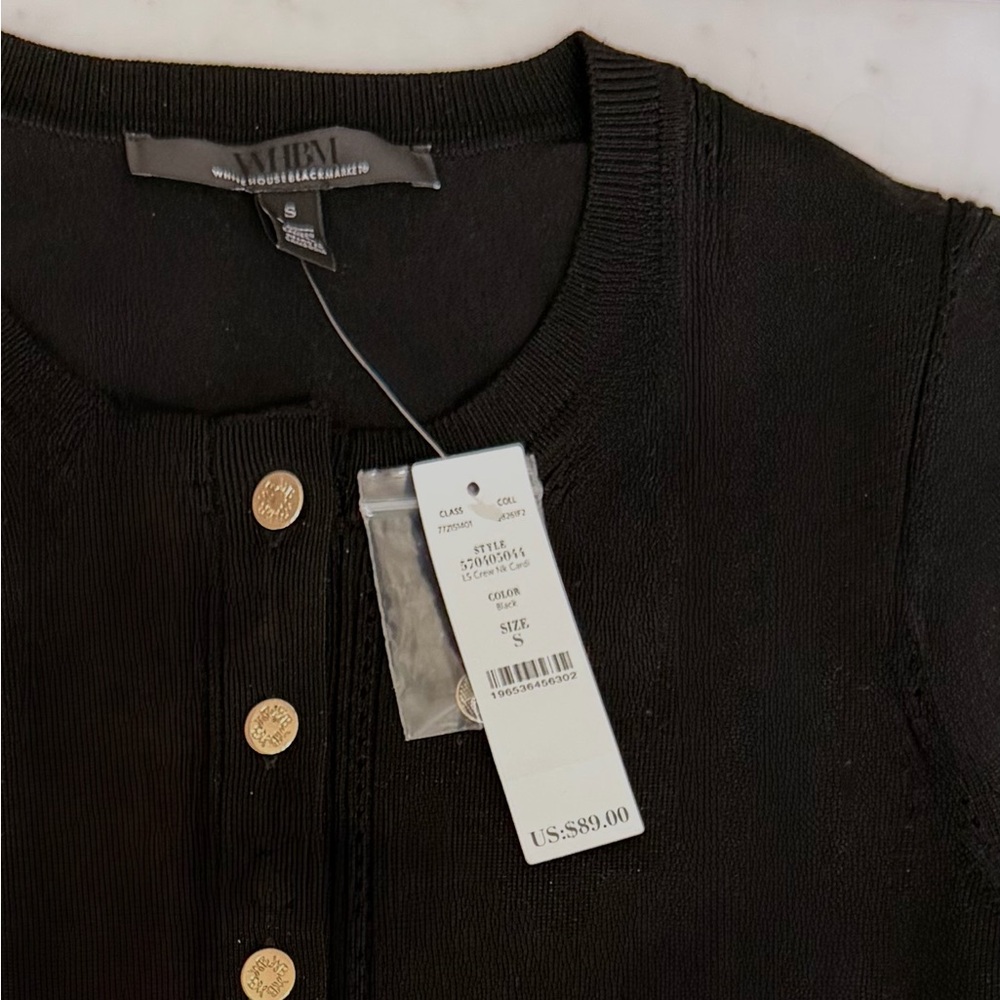 White House Black Market Crewneck Button Front Cardigan - NWT - Picture 5 of 5